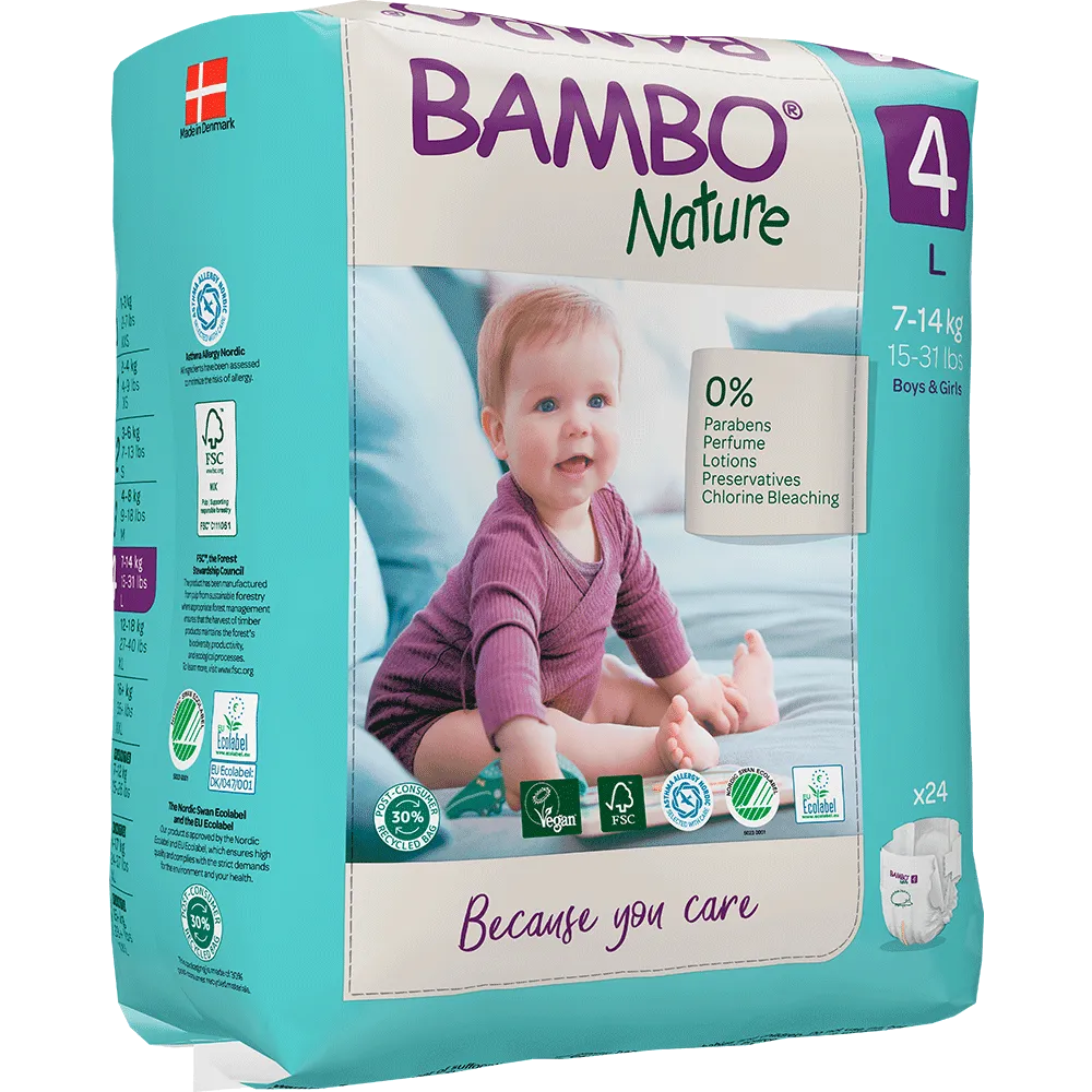 Bambo Nature Windeln Größe 4 (7-14 kg), 24 St
