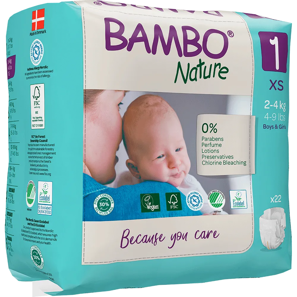 Bambo Nature Windeln Größe 1 (2-4 kg), 22 St
