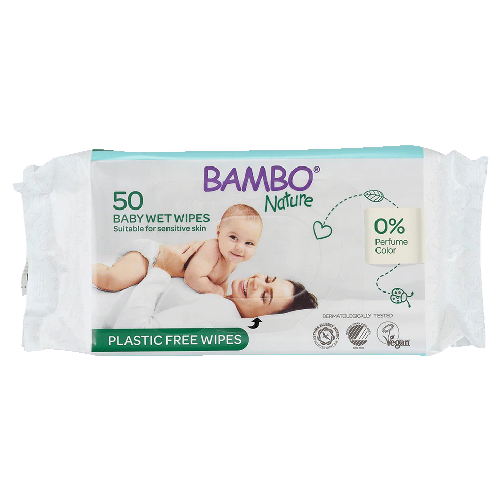 Feuchttücher, ohne Plastik im Produkt selbst, 50 St
