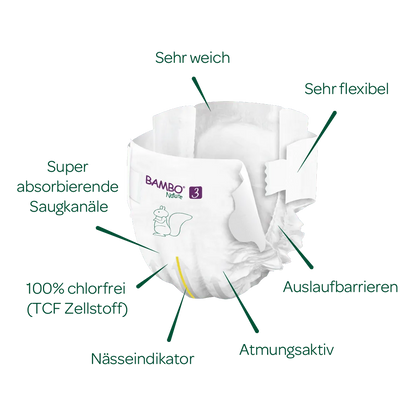 Bambo Nature Windeln Größe 3 (4-8 kg), 28 St